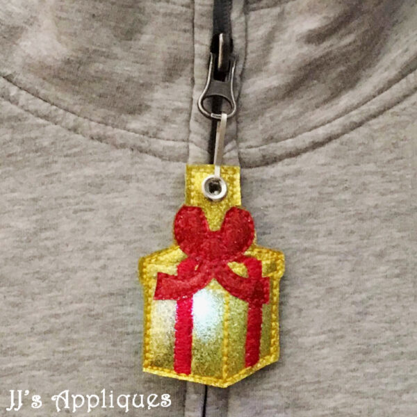 Flashing Present Applique Zipper Pull - Image 2