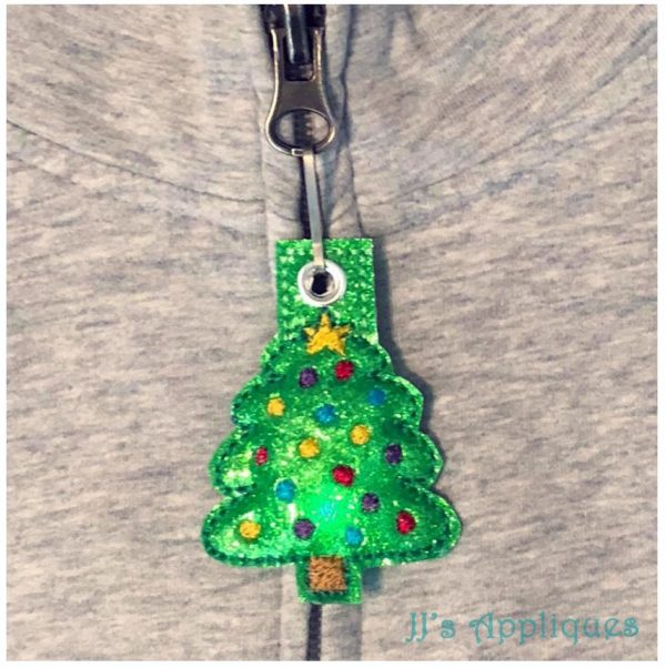 Flashing Christmas Tree Zipper Pull