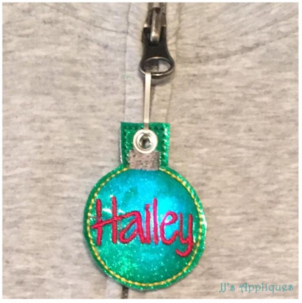 Flashing Christmas Ornament Zipper Pull