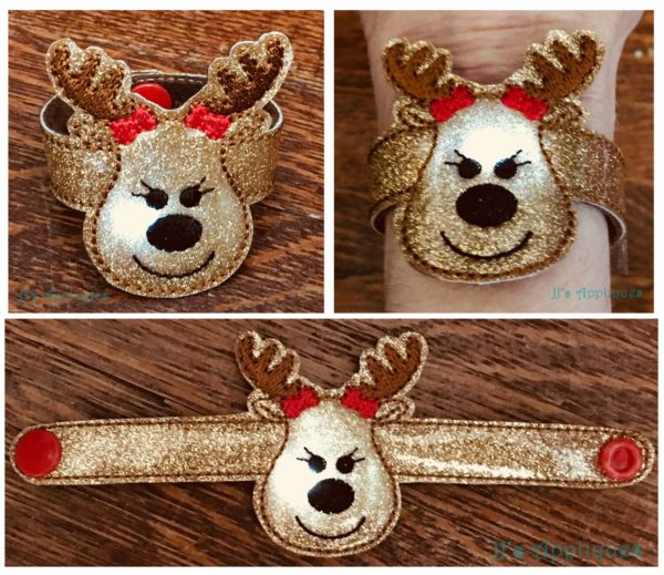 Flashing Girl Reindeer Face Bracelet