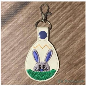 Snap On Bunny Boy in Egg Key Fob