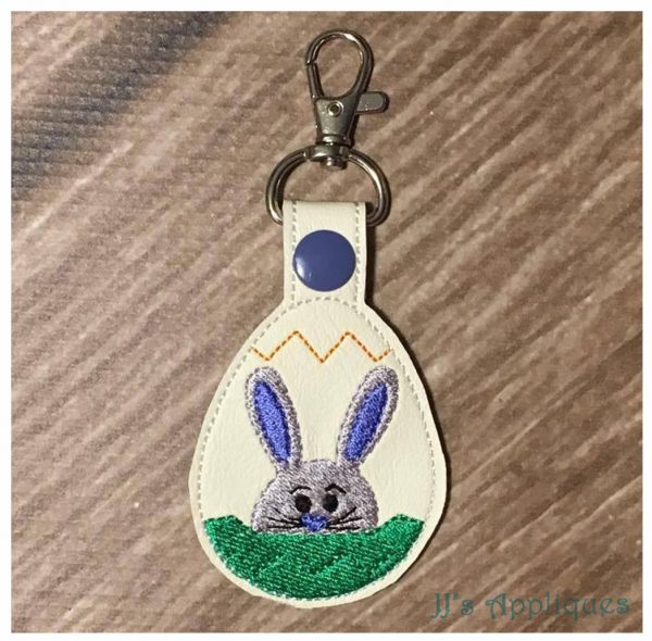 Snap On Bunny Boy in Egg Key Fob