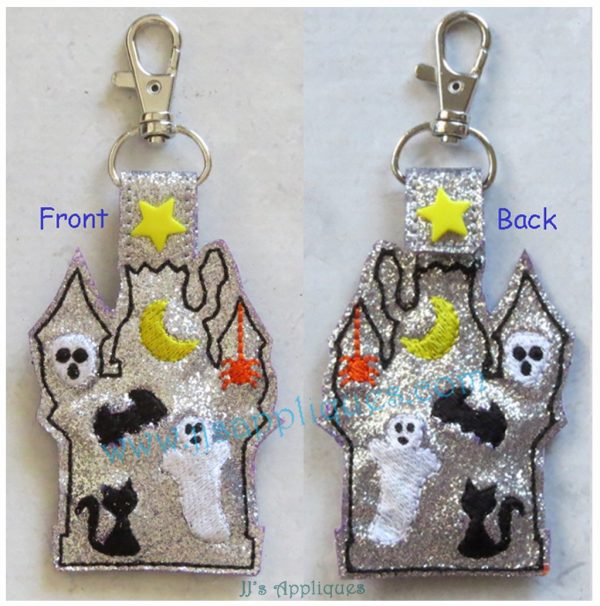 Flashing Snap On Haunted House Reversible Key Fob