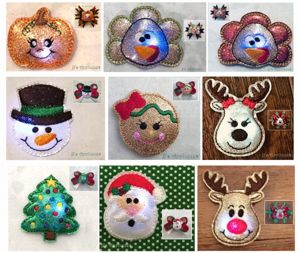 Holiday Set of 9 Flashing Felties