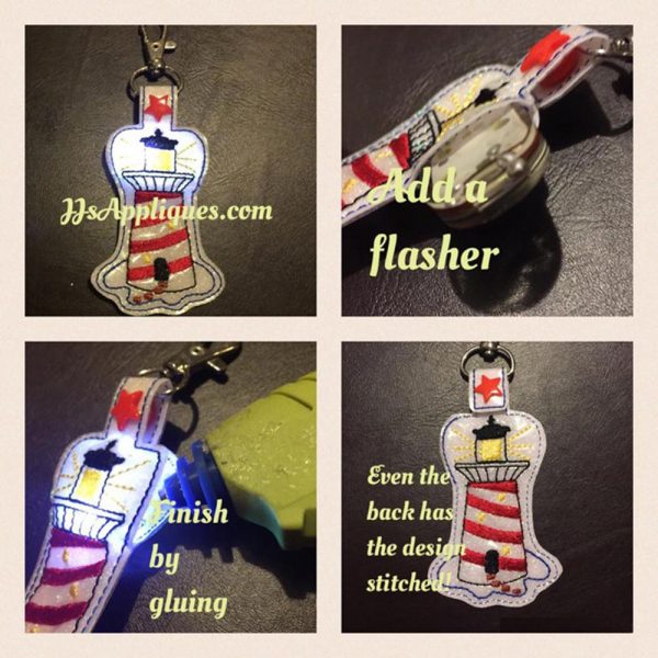 Flashing Snap On Lighthouse Reversible Key Fob