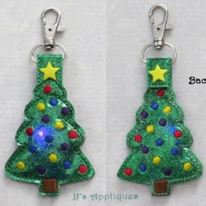 Flashing Snap On Christmas Tree Reversible Key Fob