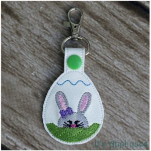 Snap On Bunny Girl in Egg Key Fob