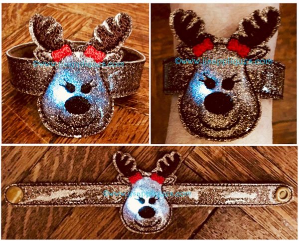 Flashing Girl Reindeer Face Bracelet