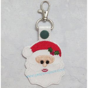 Snap On Smiling Santa Face Key Fob
