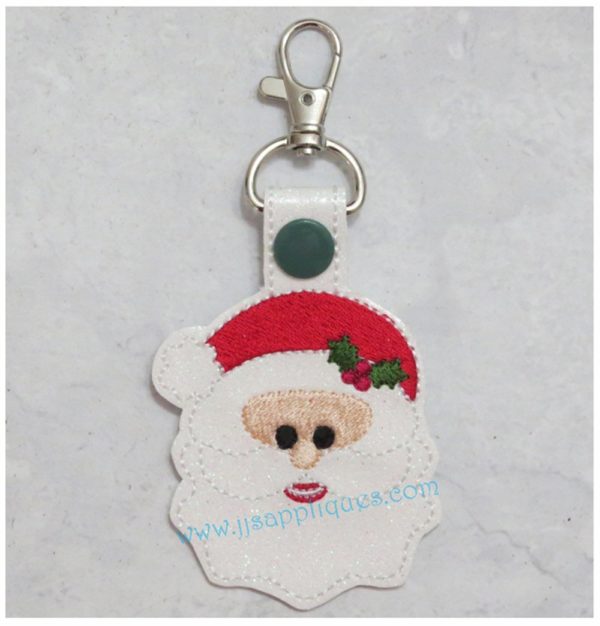 Snap On Smiling Santa Face Key Fob