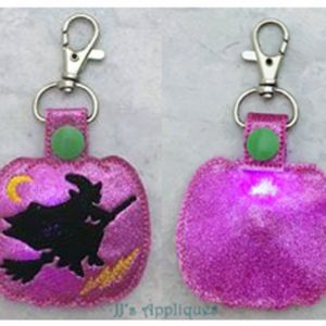 Flashing Snap On Witch on Broom Key Fob