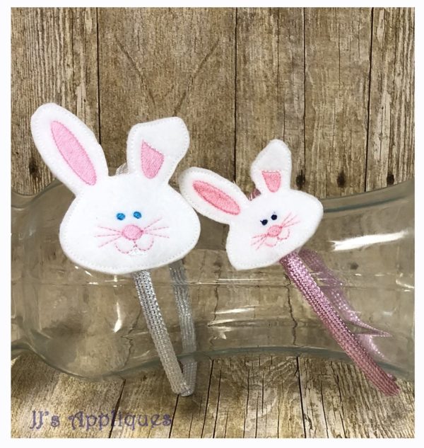 Bunny Face Feltie Headband Slide