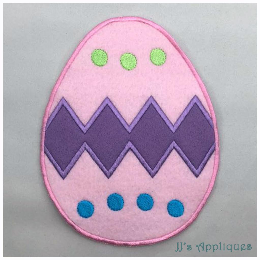 Easter Eggs Set of 4 Appliques - JJ's Appliqués Machine Embroidery