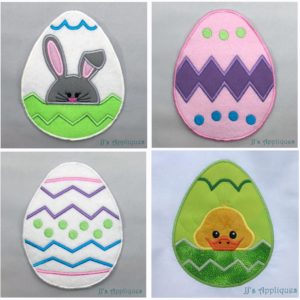 Easter Eggs Set of 4 Appliques