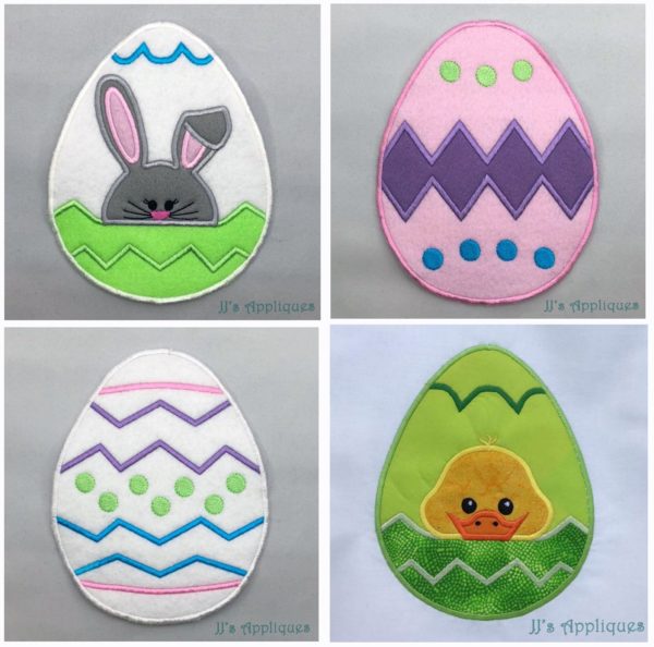 Easter Eggs Set of 4 Appliques