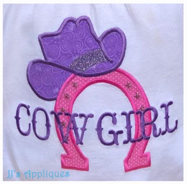 Cowgirl over Horseshoe with Hat