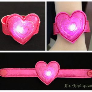 Flashing Valentine Triple Heart Bracelet