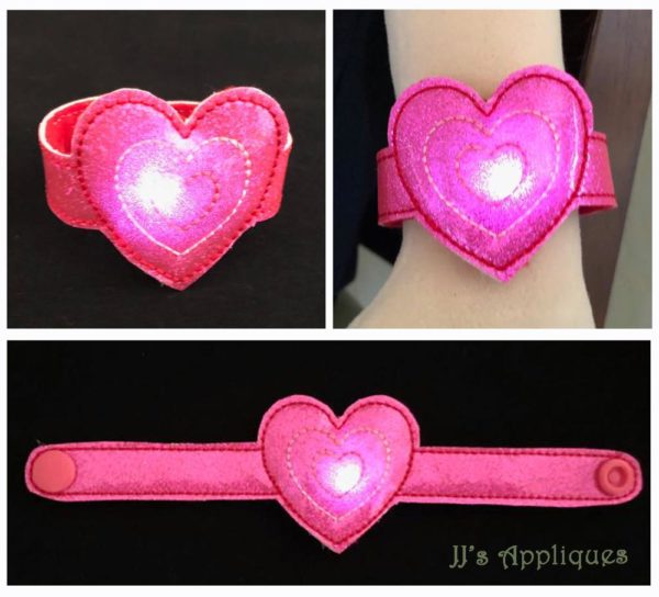 Flashing Valentine Triple Heart Bracelet