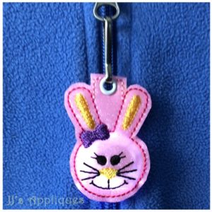 Flashing Bunny Girl Face Zipper Pull