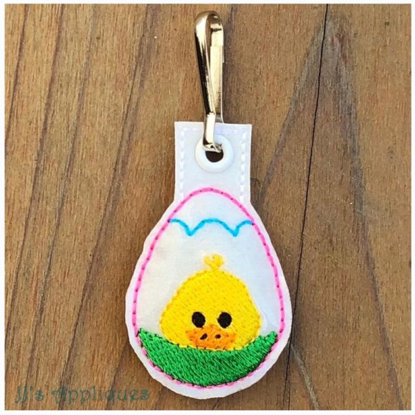 Flashing Easter Egg Duck Zipper Pull