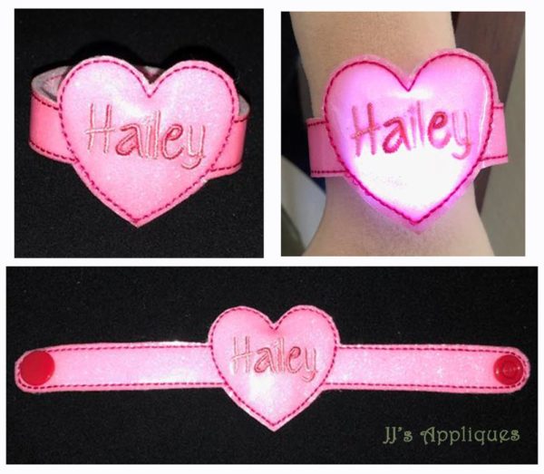 Flashing Valentine Heart Blank Bracelet