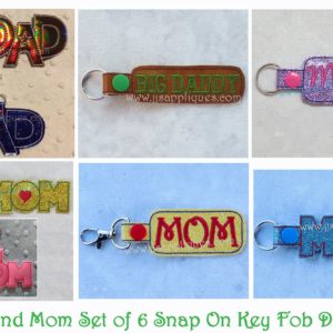 Mom and Dad Set of 6 Key Fobs