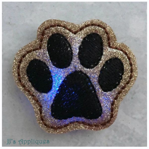 Flashing Paw Print Feltie