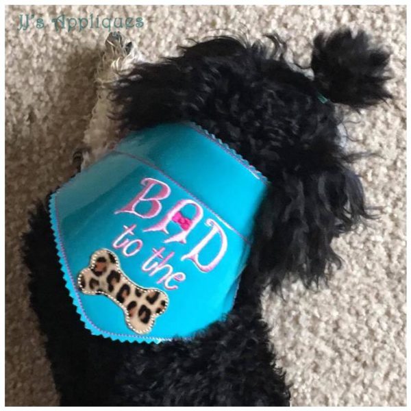 Bad to the Bone with Bow Doggie Bandana