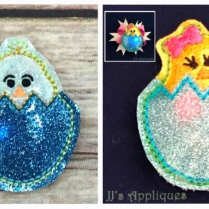 Flashing Chick in Egg Applique Feltie Flash Duo