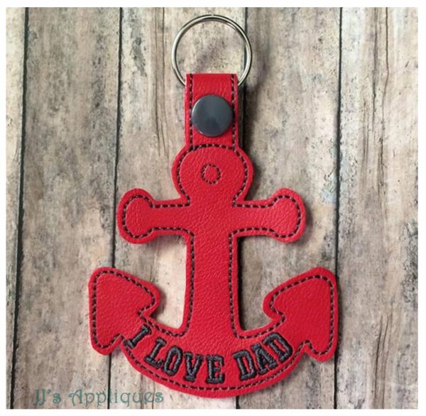 Snap On I Love Dad in Anchor Key Fob