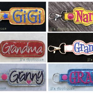 Grandmother Set of 6 Key Fobs