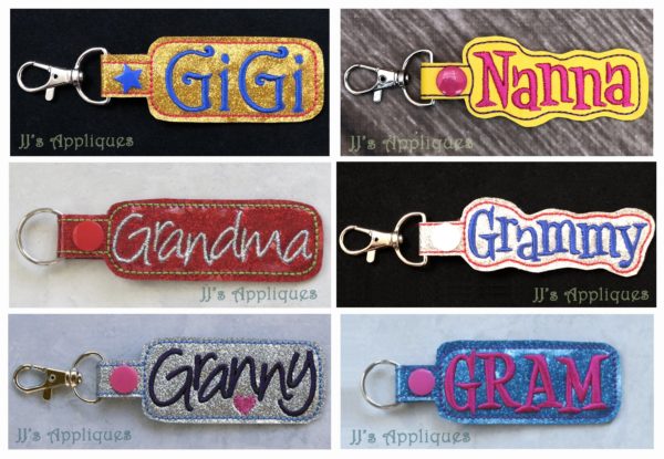 Grandmother Set of 6 Key Fobs