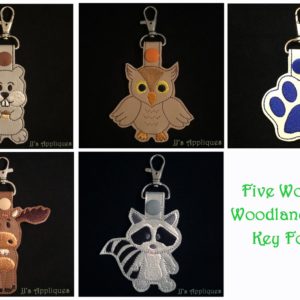 Woodland Friends Key Fobs - Set of 5