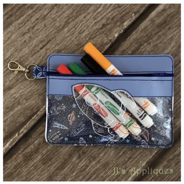 Rocket Split Front 2 Option Vinyl Zipper Pouch