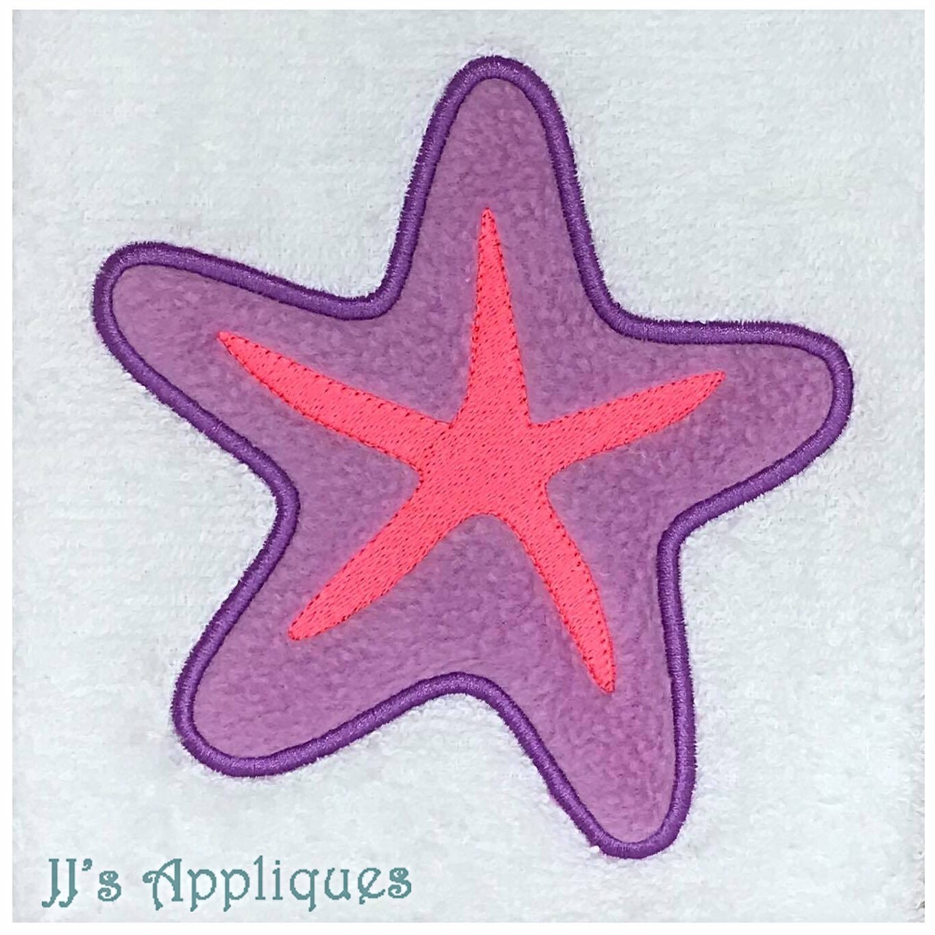 ETDesign #3376 2"x 2" Starfish Embroidery Iron On Applique