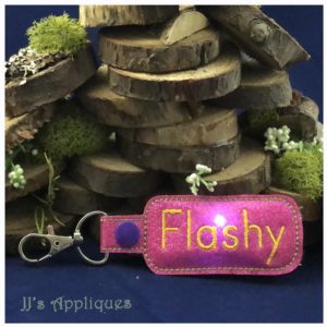 Flashing Snap On Round Rectangle Shape Blank Key Fob