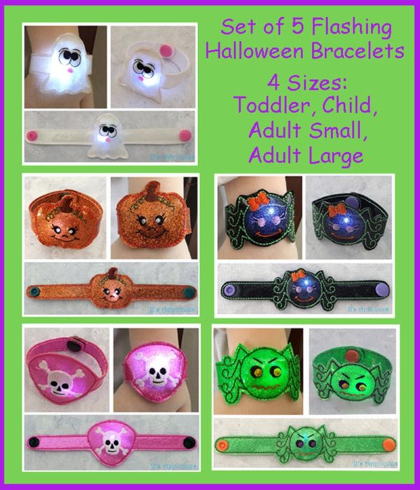 Halloween Set of 5 Flashing Bracelets