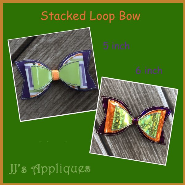 Giant Stacked Loop Bow Jjs Appliqués Machine Embroidery 3539