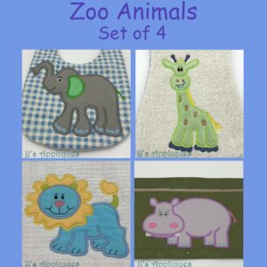 Zoo Animals Set of 4 Appliques