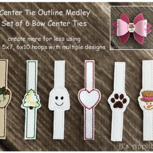 Bow Center Tie Outlines Set of 6