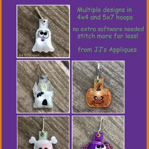 Flashing Halloween Zipper Pulls Set of 5