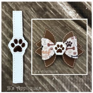 Paw Print Bow Center Tie