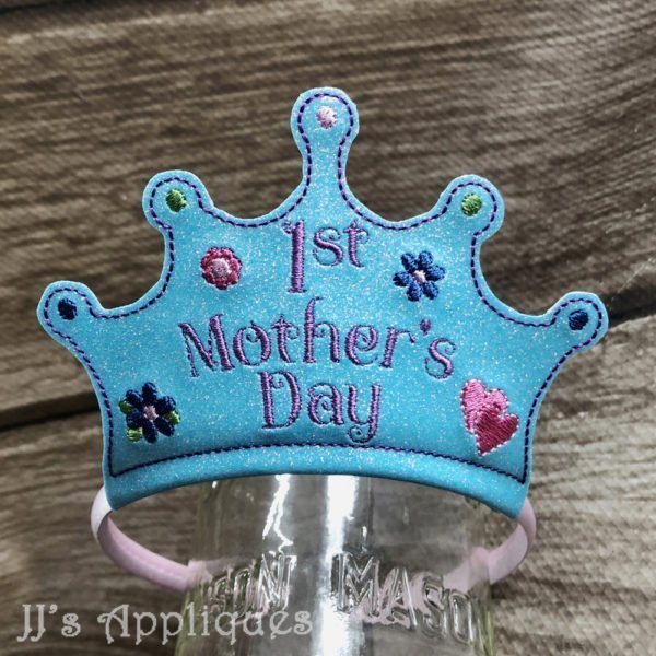 1st Mother's Day Crown Headband Slide