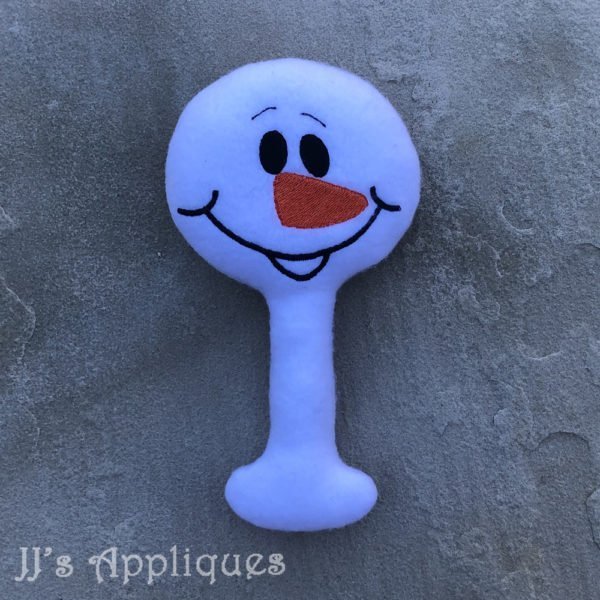 Snowman Face Baby Rattle