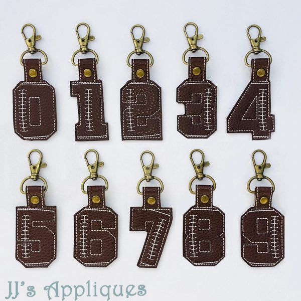 Football Numbers Key Fob Set