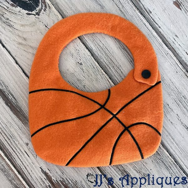 Basketball Baby Bib with Side Snap