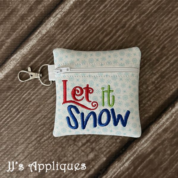 Let it Snow Vinyl Zipper 4x4 Purse